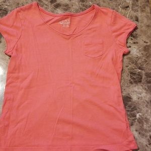 Girls Size 5/6 Coral Pocket Tshirt